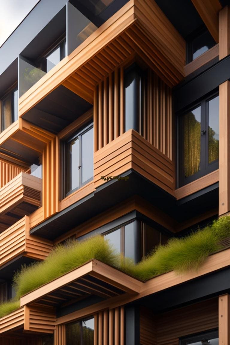 چوب ترمو ساختمان سبز